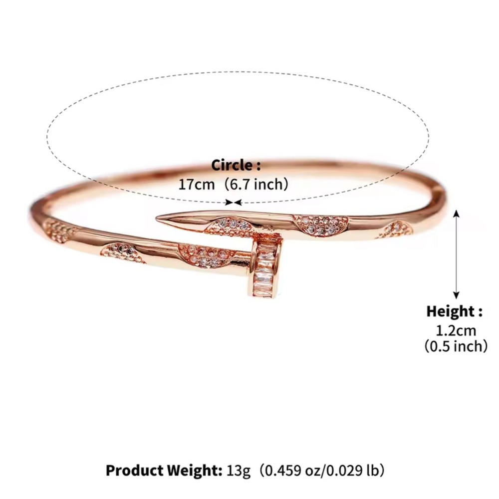 Elegant 18K Rose Gold Plated Luxury Bracelet With Zirconia 💎 - Picture 3 of 3